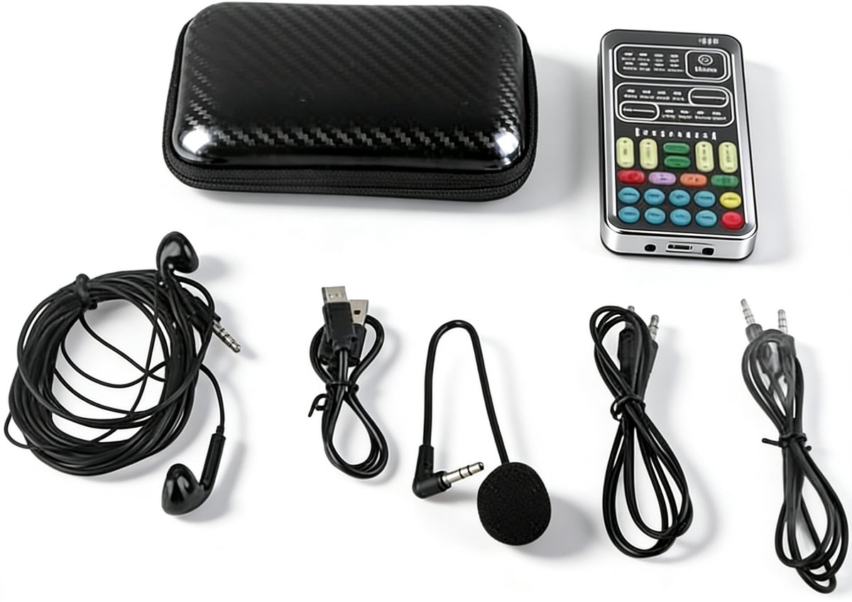 Dailygoody - I9 Pocket Voice Changer - Draagbare geluidskaart - Engelse versie - Mini-opnameapparatuur - Geschikt voor computers en smartphones