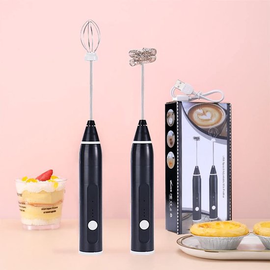 Dailygoody - Elektrische Garde - Mini Handmixer - Draagbaar en Lichtgewicht - Zwart - Bakken en Koken - 3 Snelheden - Keukenhulp — afbeelding 2