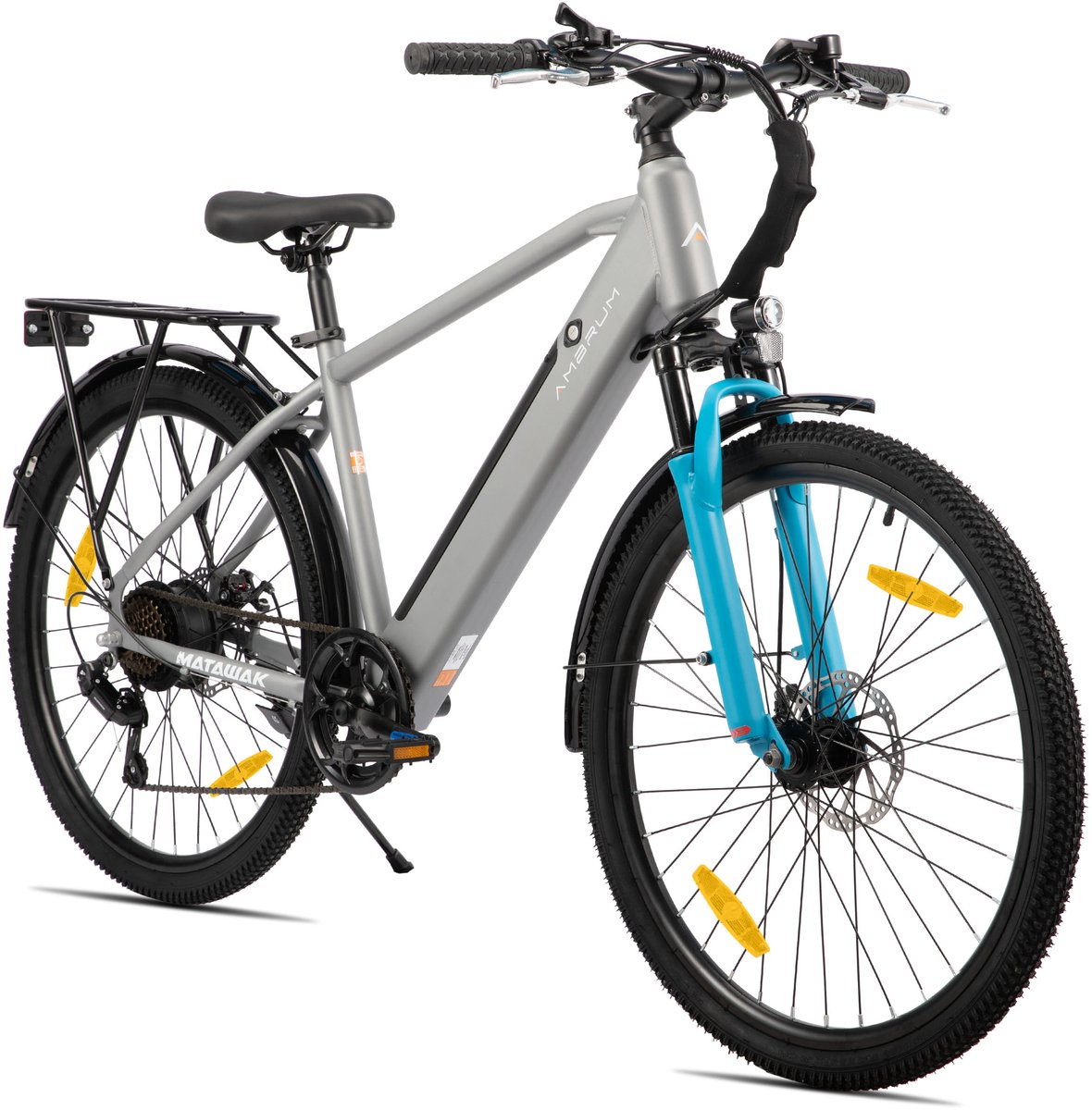 HILAND Matawak elektrische stadsfiets - 26 inch - 250W motor - 60km actieradius - 36V 10.4Ah accu - Shimano 7-versnellingen - Unisex -Grijs