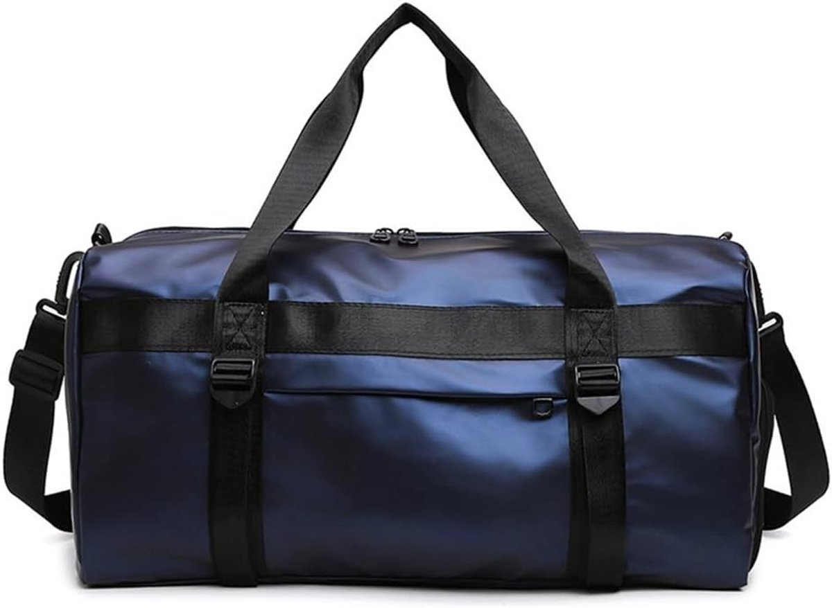 Ruime Sporttas voor Yoga en Reizen, 50 x 25 x 25 cm, Met Nat Compartiment en Schoenenvak, Geschikt voor Mannen en Vrouwen, Inclusief Yogamat, Blauw