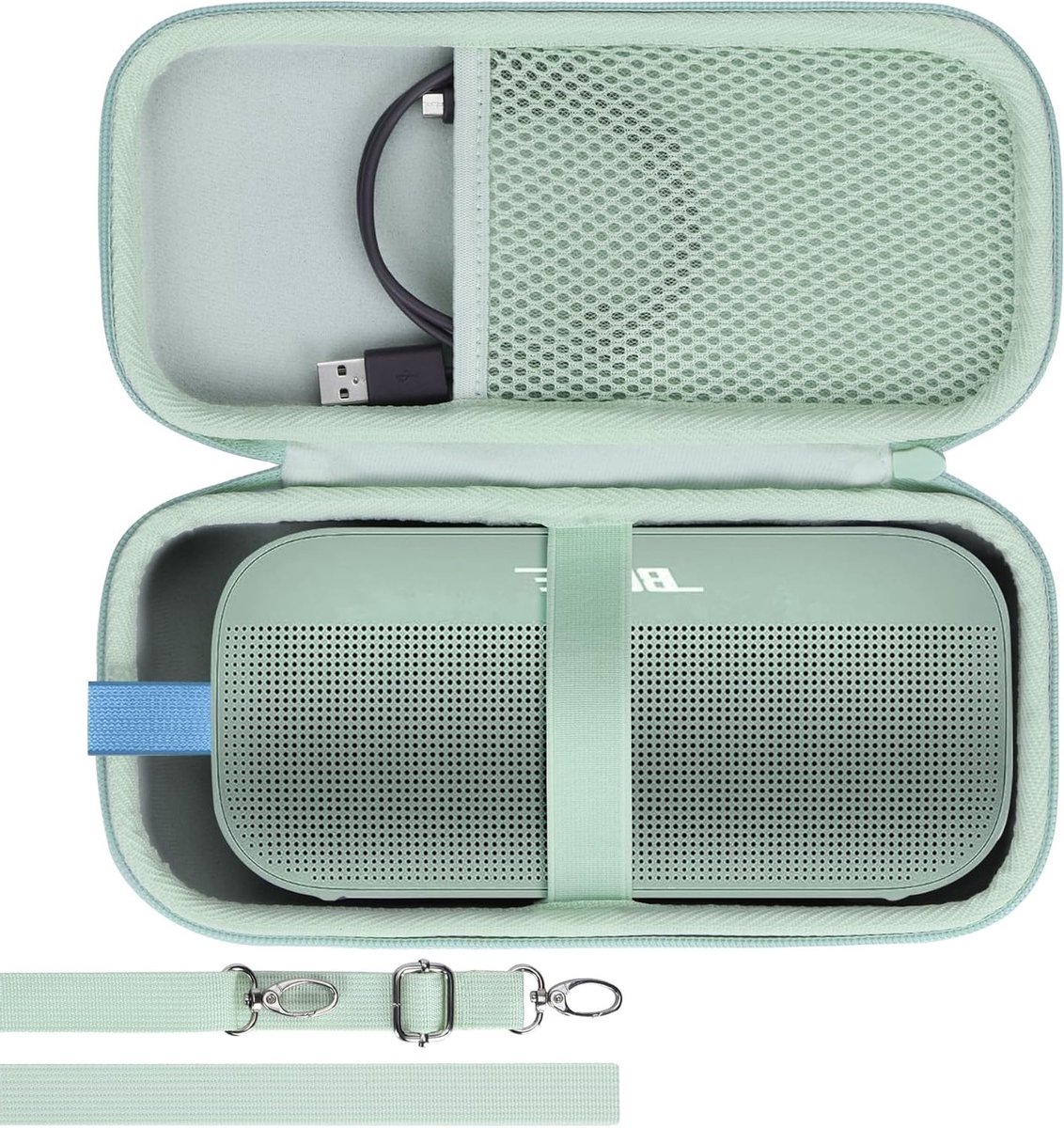 Duurzame Hard Case voor Bluetooth Portable Speaker - Geschikt voor Bose SoundLink Flex (2e Generatie) - Lichtgroene Bescherming