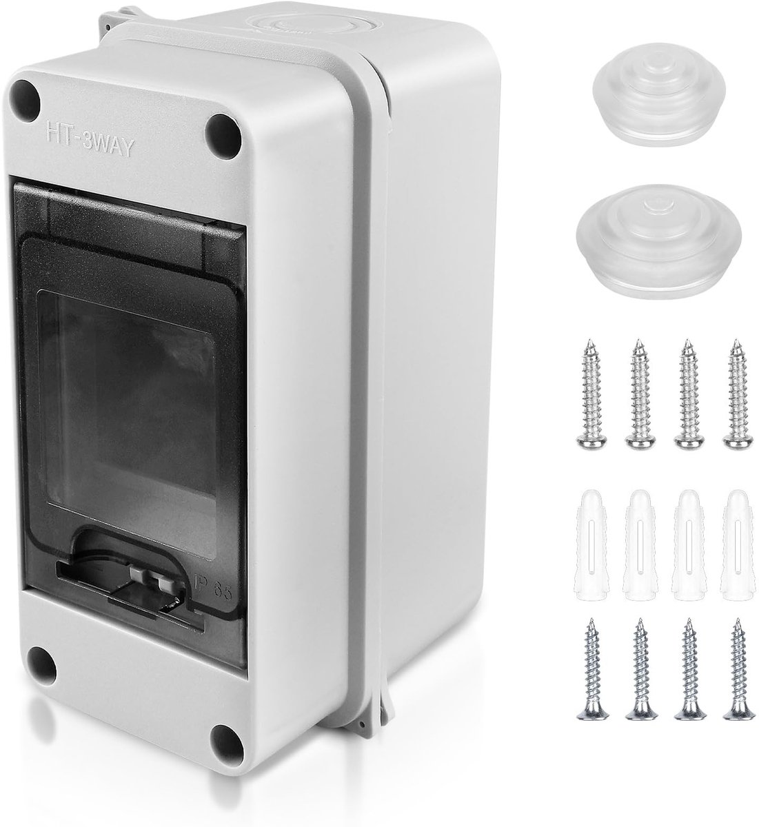 Dailygoody - Waterdichte schakelkast - Elektrische doos IP65 - Voor buitengebruik - 3 modules - Duurzaam en weerbestendig - Geschikt voor wandstroomon