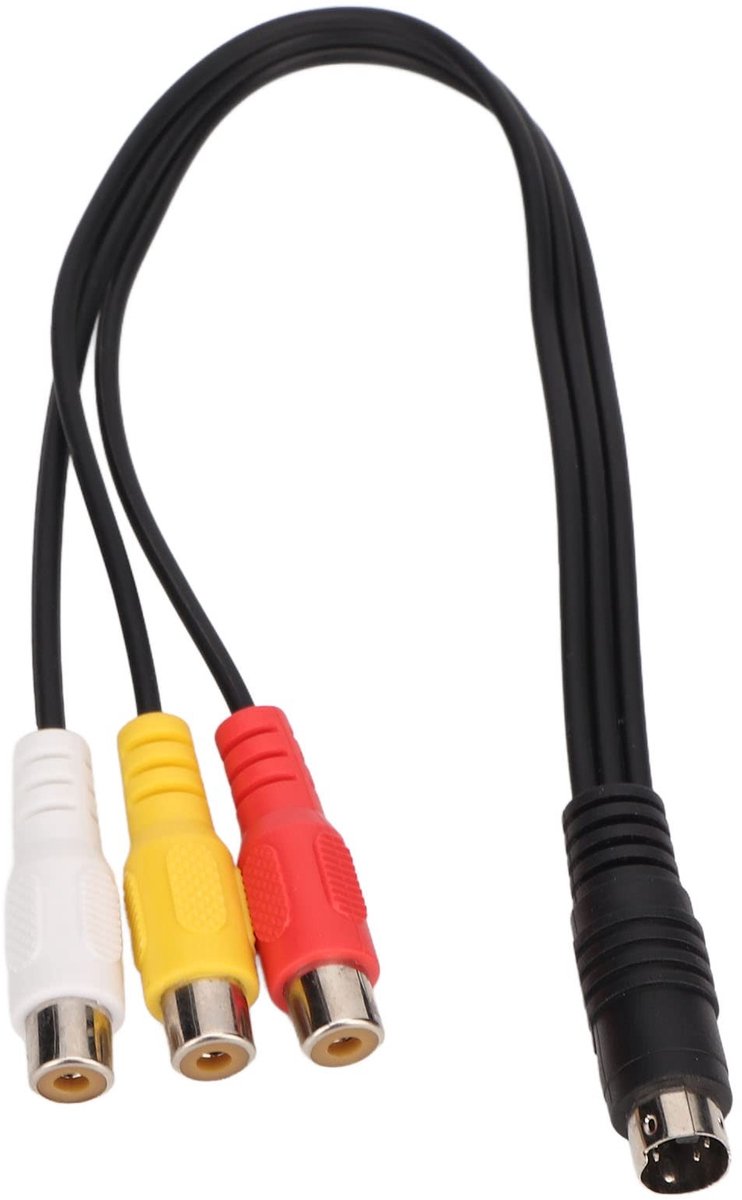 Dailygoody - S-Video naar RCA Adapterkabel 4-Pin Male naar 3 Female - Plug and Play
