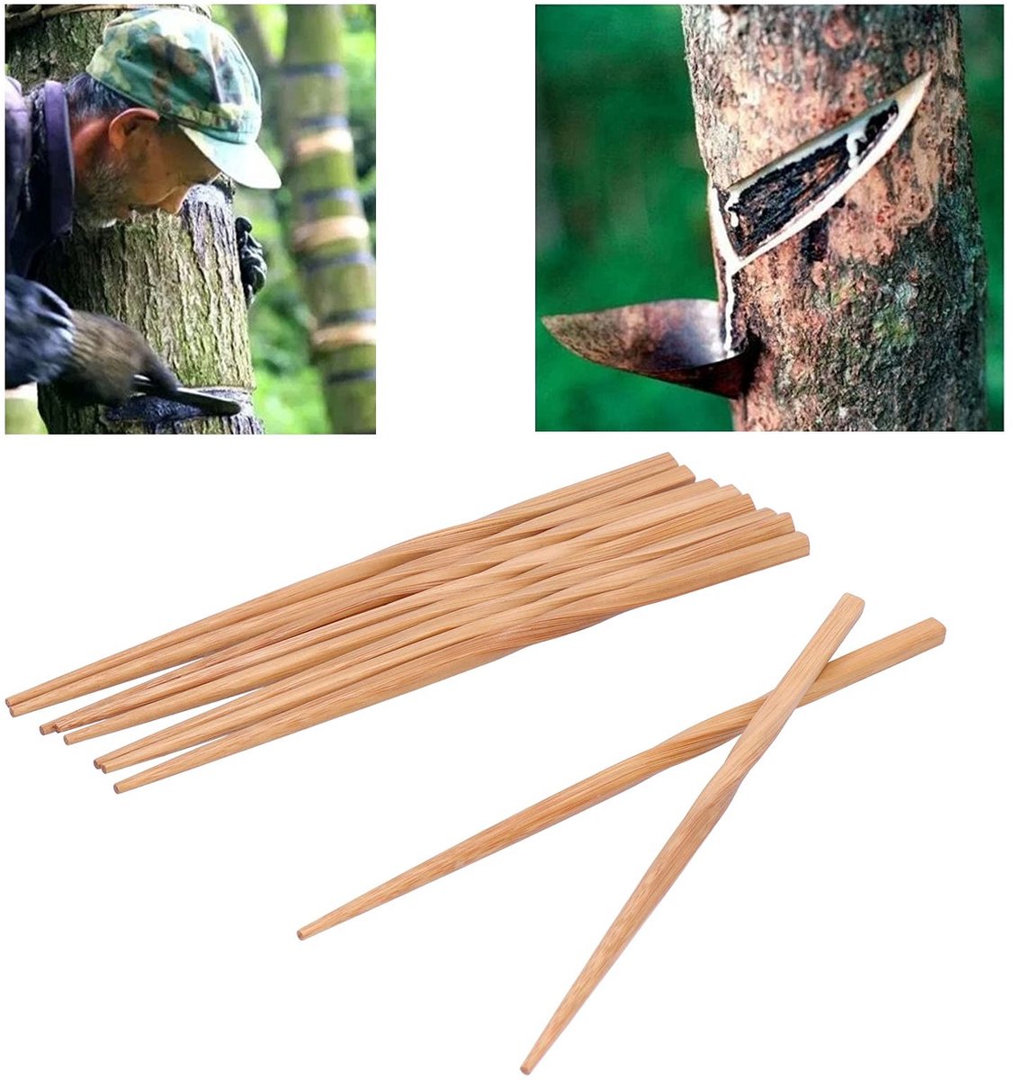 Dailygoody - Bamboe Eetstokjes - Milieuvriendelijke Set - 5 Paar - Vaatwasmachinebestendig - Geschikt voor Sushi - Originele Bamboe Eetstokjes