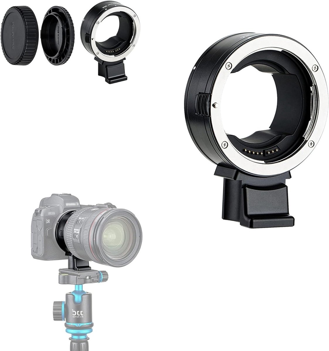 Dailygoods - Lens Mount Adapter - Canon EF EF-S naar RF - Geschikt voor R Ra RP R3 R5 R5c R6 R6II R7 R8 R10 R50 - Kwaliteit en degelijkheid -...
