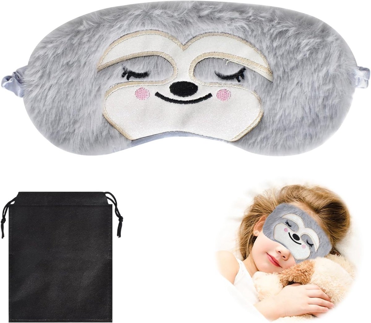 Slaapmasker met Schattige Dierenmotief voor Volwassenen en Kinderen - Perfect voor Reizen en Ontspanning