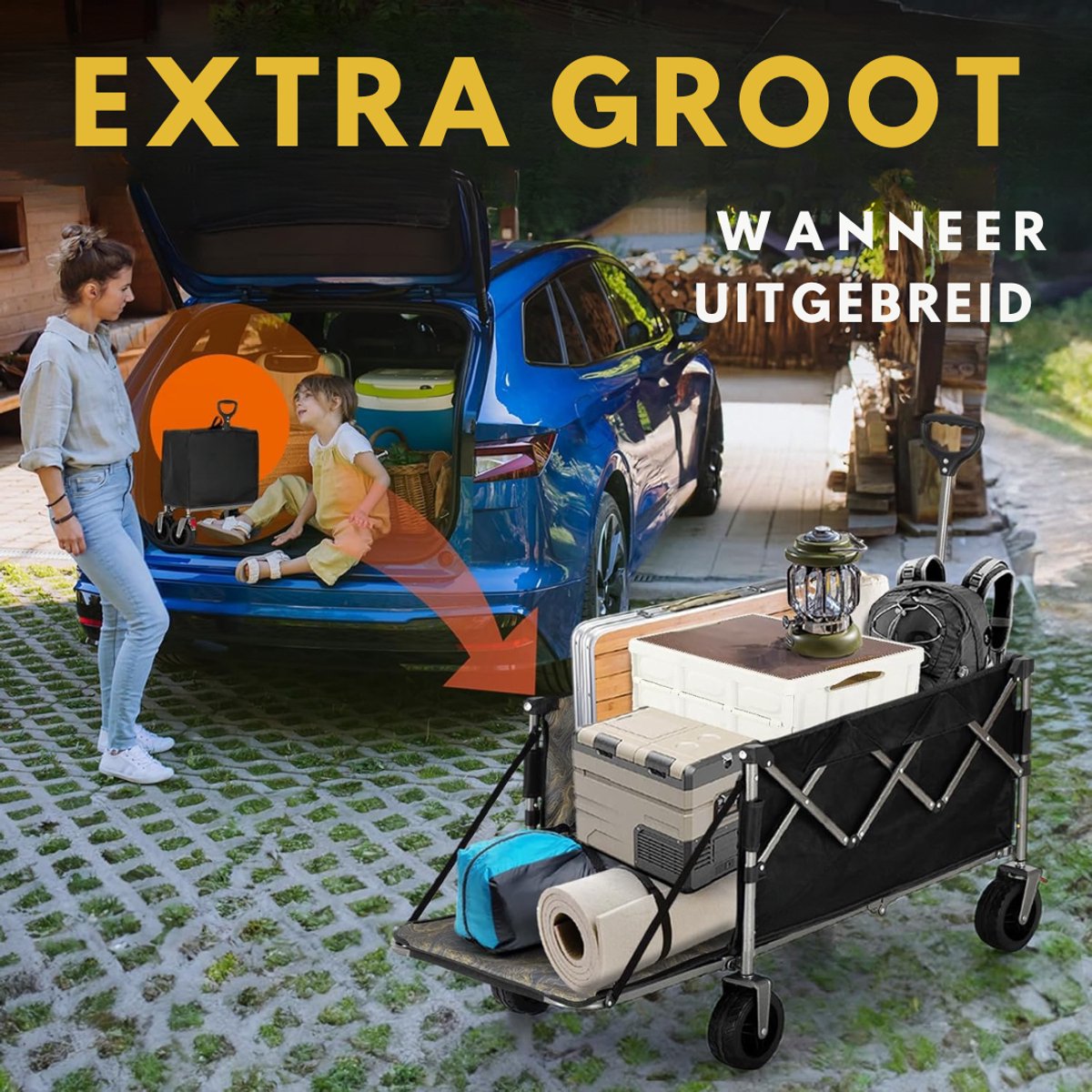 Aura® Transportwagen - Steekwagen - Meubelroller - Zwart - 125cm x 56cm x 73cm; 8.80 kg
