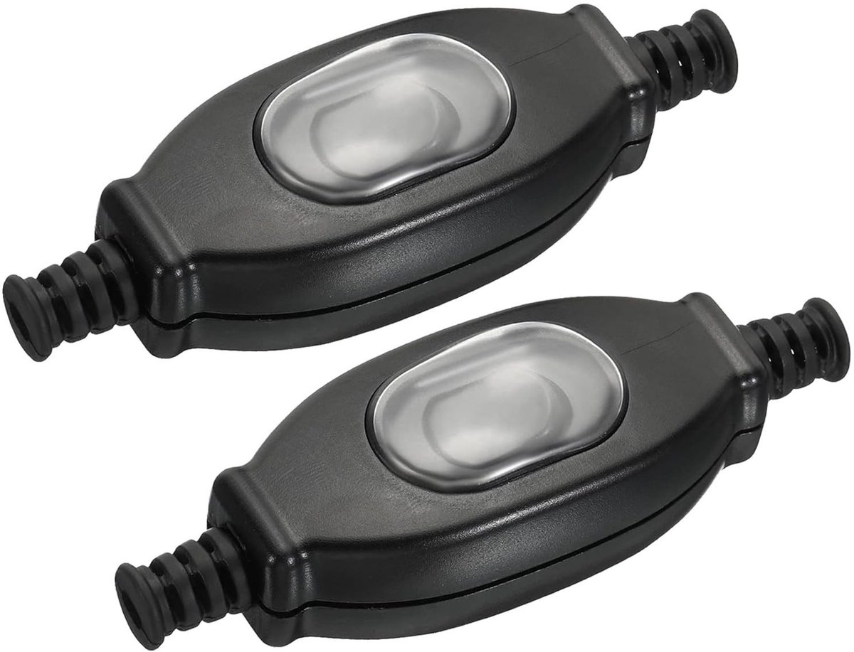Dailygoody - Waterdichte Inline Schakelaar - 250V 3A - Aan/Uit Functionaliteit - Geschikt voor Lampen - 2 Stuks - Betrouwbaar en Duurzaam