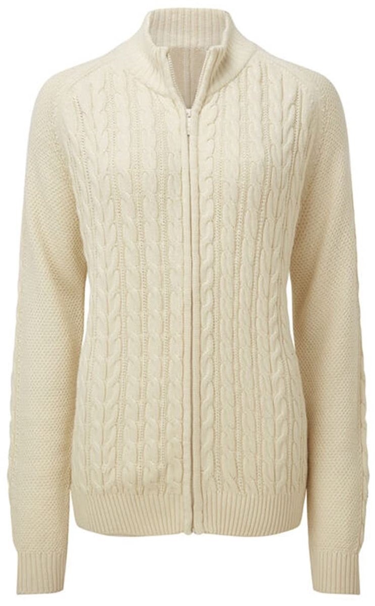 Dailygoody - Gebreid vest - Dames cardigan - Lange mouwen - Casual stijl - Ritssluiting - Vlechtpatroon - Modieus - Zwart, groen, beige, donkerblauw