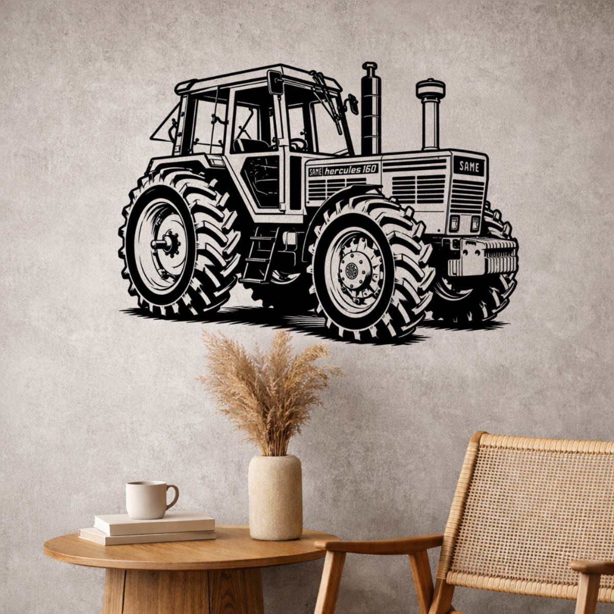 BR2Laser Same Hercules 160 – Wanddecoratie – Lasergesneden Hout – Tractor kunst – 75 cm Breed