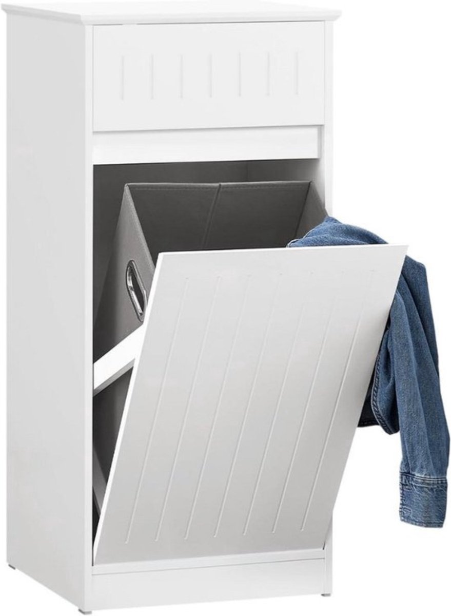 Thuys - Kolomkas Staand – Opbergkasten – Met Deuren – Hoge Kast – 39cm x 40cm x 86cm – Wit