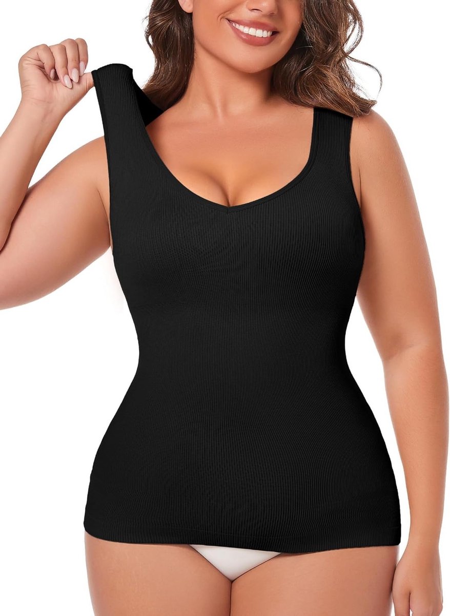 Dames Shapewear Tanktop, Naadloze Tummy Shaper Onderhemd voor een Strakke Silhouette, Body Shaper Shirt voor Comfort en Ondersteuning