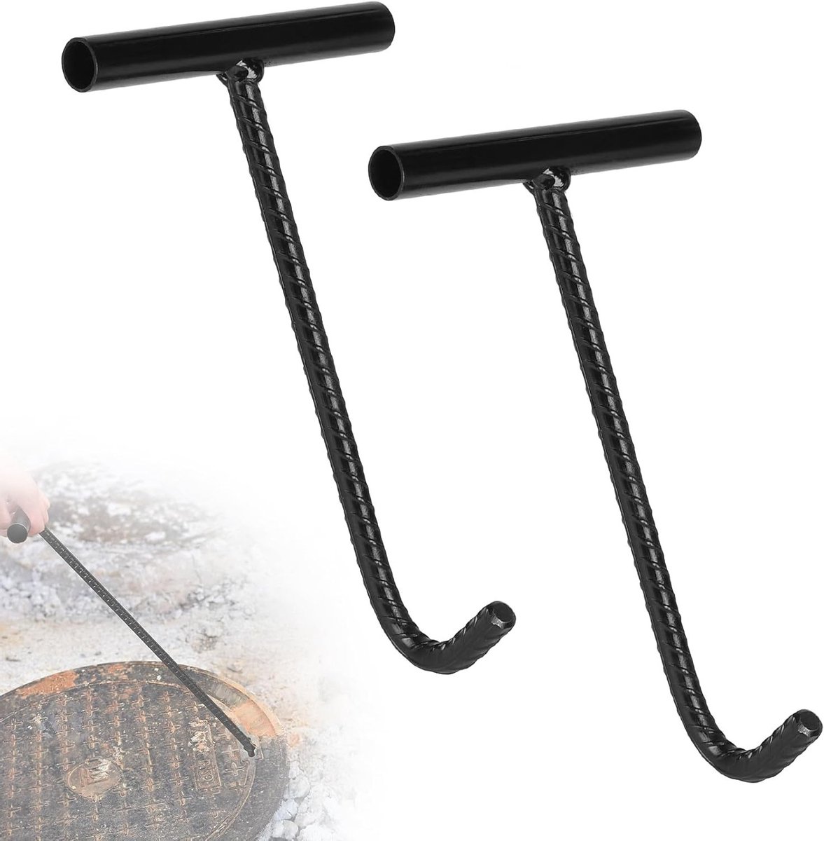 2 Haakjes voor Box, 30 cm, T-handgreep Haakjes, Kroonsteek, Gereedschap voor Afvalwaterbeheer