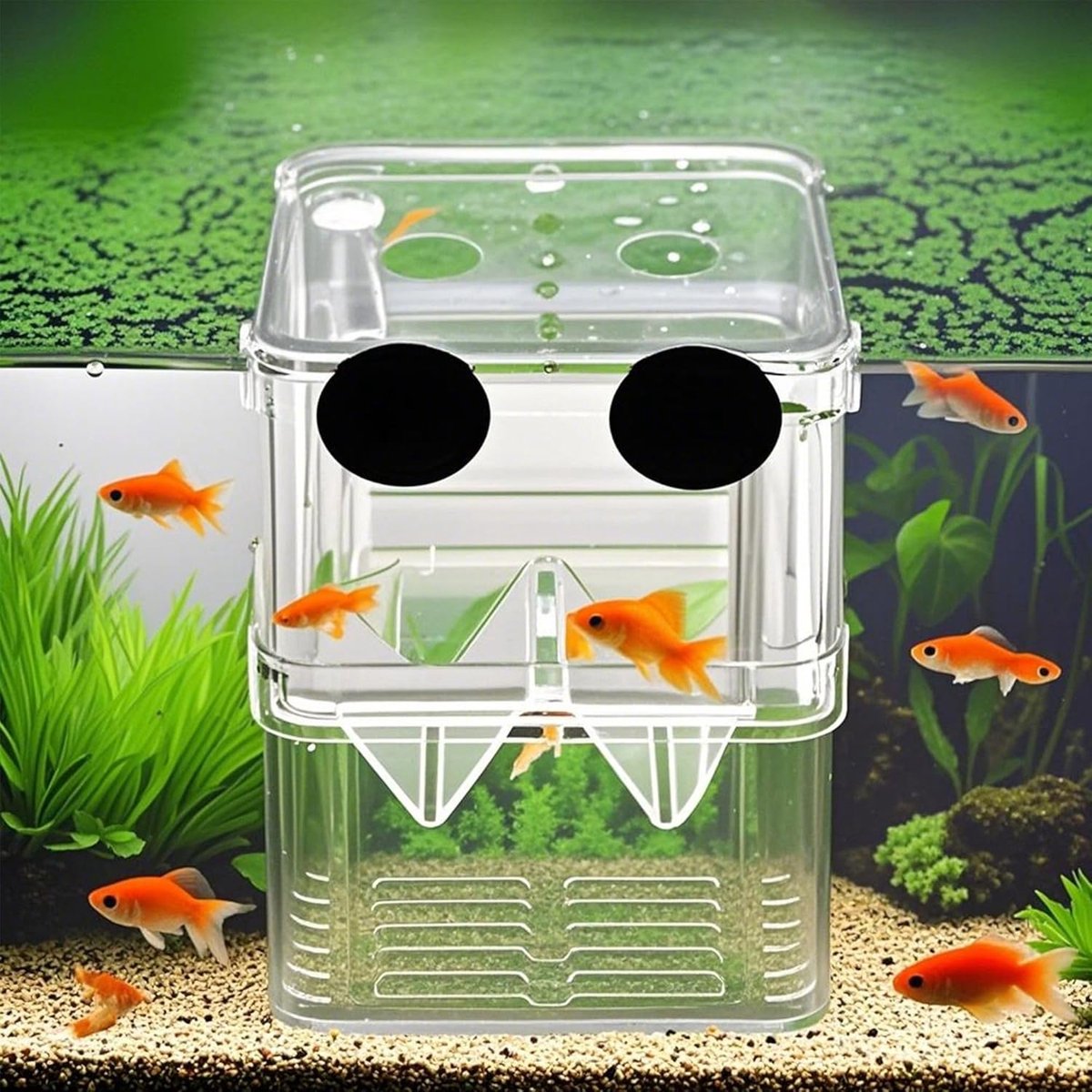 carmdering - Aquarium Kweekdoos - Visbroedplaats - Isolatiebox - Dubbele Laag Scheiding - Transparante Observatie - Duurzaam Kunststof - Veilig Voor Jongen - Verhoogt Overlevingskans - 1 Stuk