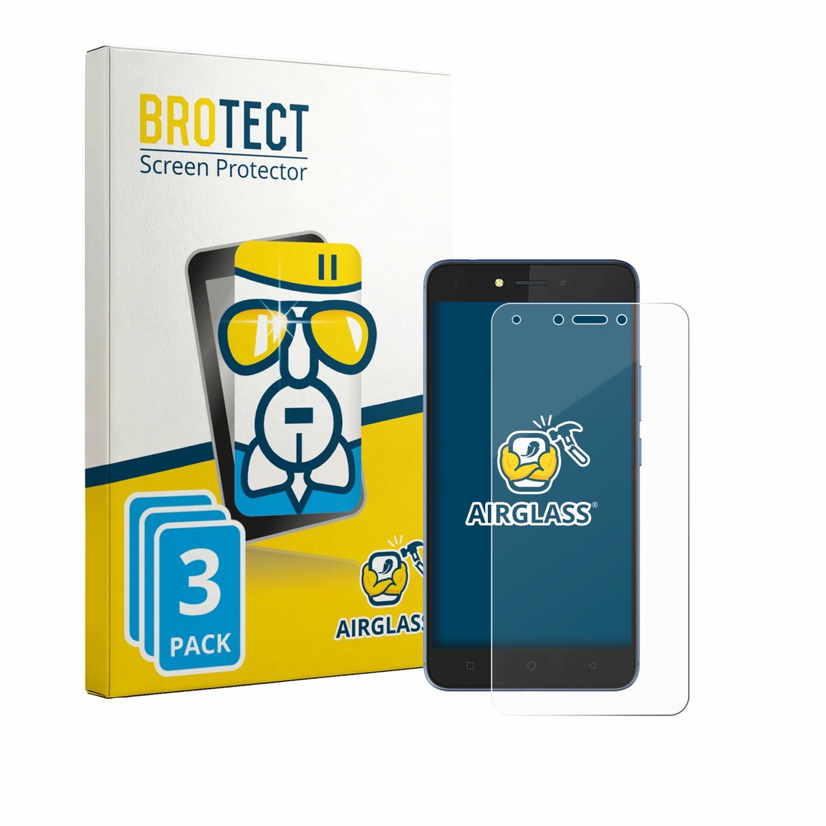 Screenprotector 3 Stuks voor Tecno Pouvoir 1 Beschermglas transparant
