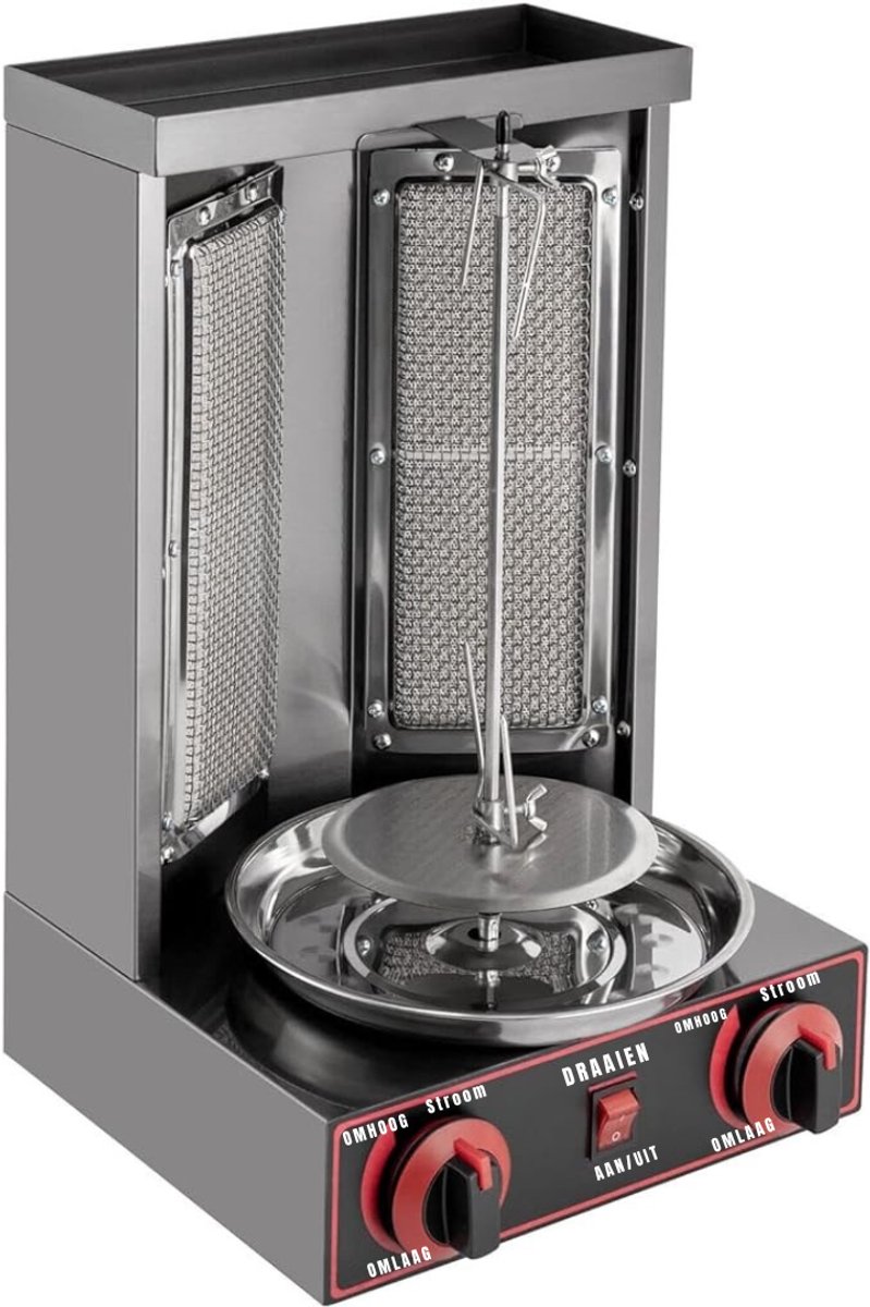 RUX® Kebab Grill - Kebab Spiezen - Kebab - Zilver - 30cm x 30cm x 48cm