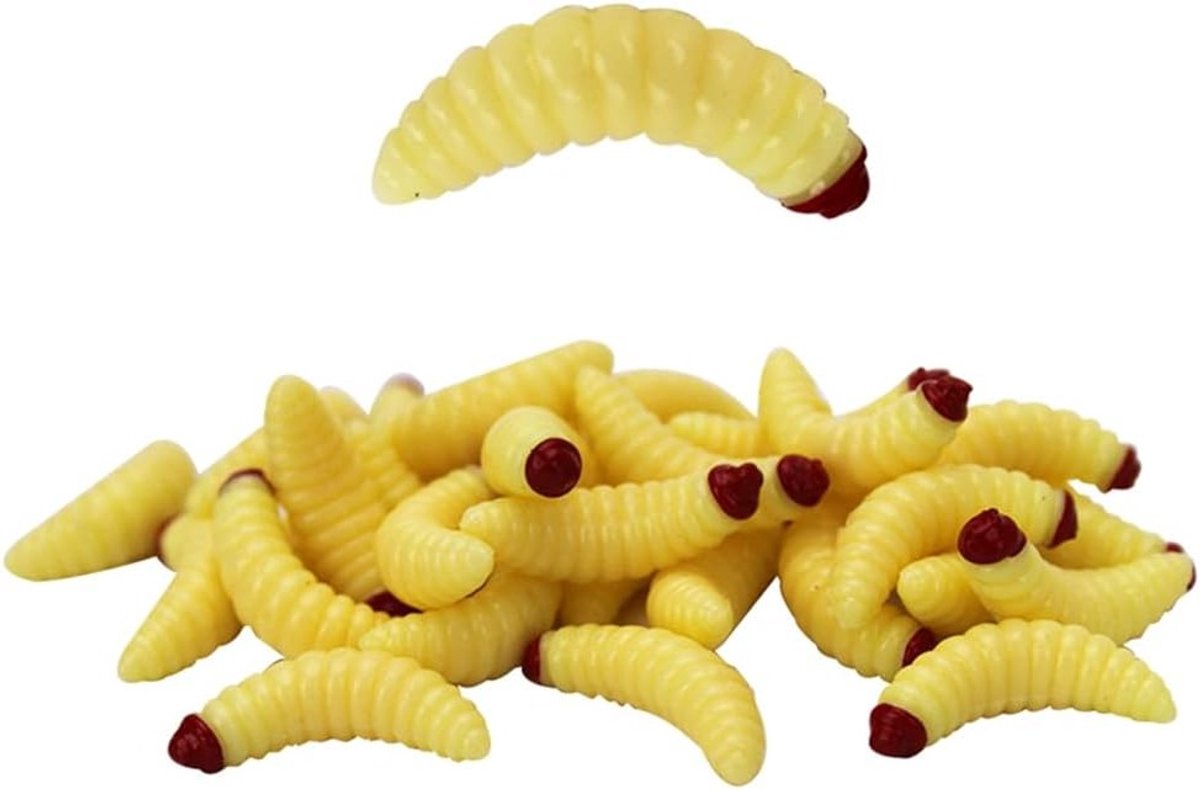 Zachte Kunstmatige Wormen voor Vissen - 50 Stuks van 2 cm - Perfect voor Forel en Barbeel, Ideaal Vissersaccessoire