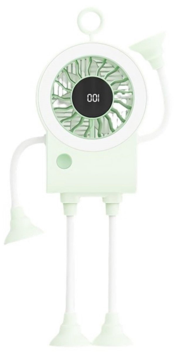 longziming -Draagbare Ventilator - Mini USB Ventilator - Bureauventilator - 5 Snelheden - LED Display - ABS - Compact·Krachtig & Stil - 1 Stuk