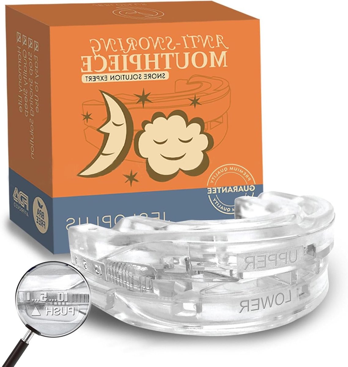 Effectief Antisnoringsapparaat met Verstelbare Bijtsplint voor een Betere Nachtrust, Comfortabel en Herbruikbaar Snurkstopper Systeem