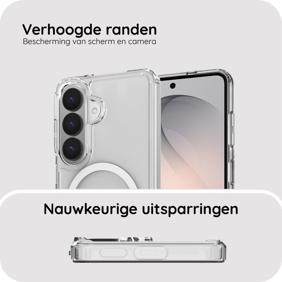Transparante telefoonhoes met verhoogde randen en nauwkeurige uitsparingen.