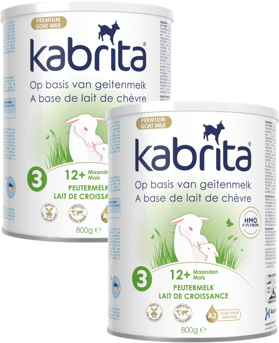 Kabrita 3 Peutermelk Multipack - Geitenmelk Flesvoeding vanaf 12 maanden - 2x800g