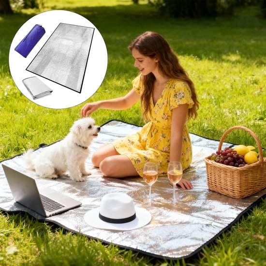 Isolatiemat voor Buiten, Opvouwbare Schuimmat van 2 x 1 m met Draagtas en Slaapmasker, Ideaal voor Kamperen en Outdoor Activiteiten, Thermische Dekens en Comfortabele Slapen van Merkloos — afbeelding 5
