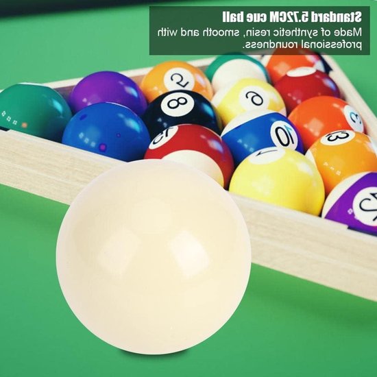 Witte biljartballen set van 2 stuks, 5.8 cm, ideaal voor pool en snooker training, recreatieve spellen en sportactiviteiten — afbeelding 2