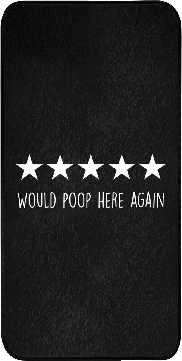 Badmat 60x120 cm - Antislip - Quotes - Would poop here again - Humor - Zwart - Spreuk - Badmatten voor badkamer - Badkamermat - Douchemat - Badkamer mat