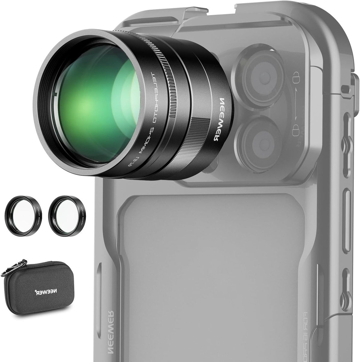 Converter met 200mm en 300mm Macro Lenzen voor Telelens van Smartphone, Compatibel met iPhone, Android en Samsung, Ideaal voor Natuurfotografie en Close-ups