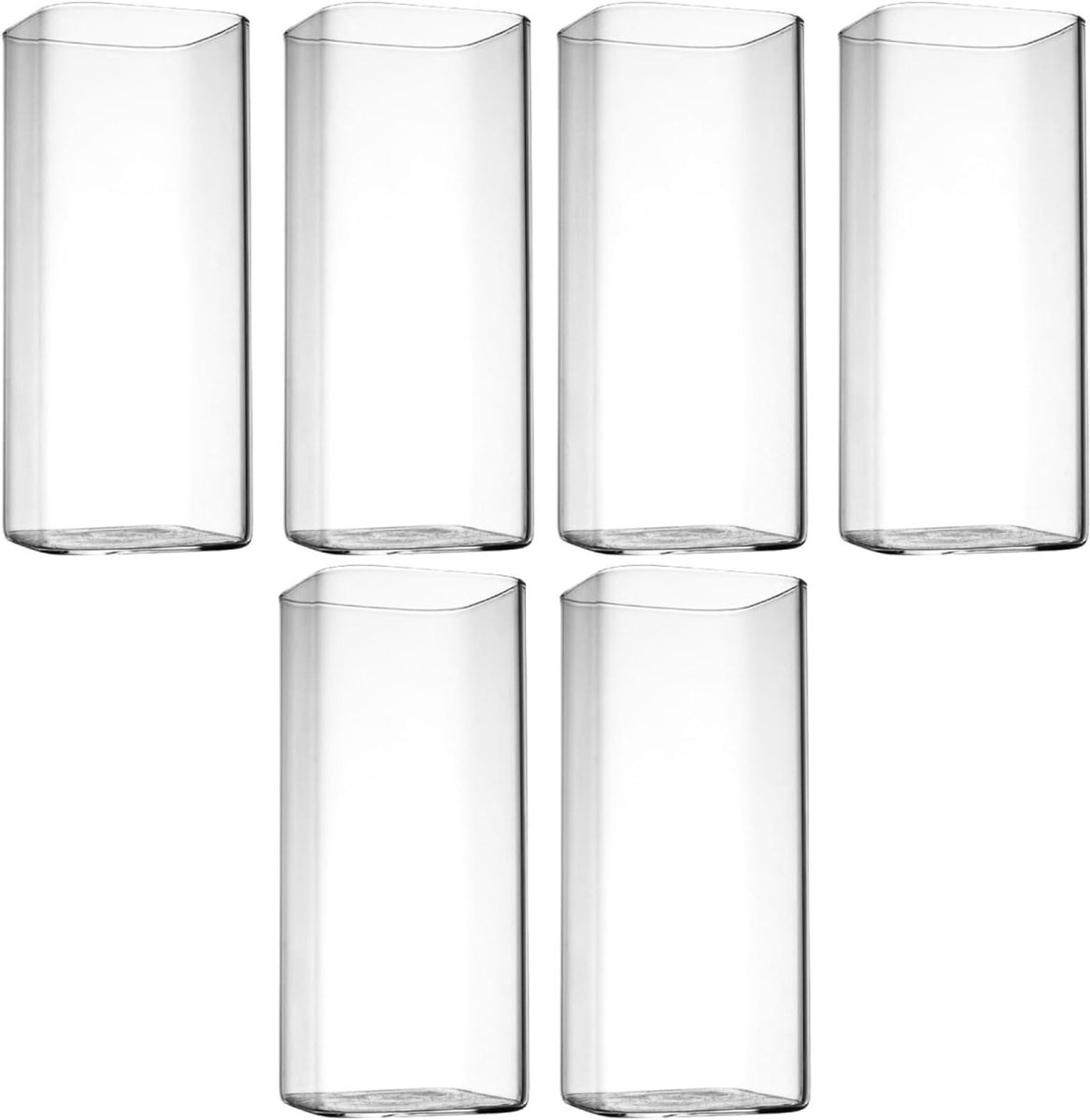 Set van 6 vierkante drinkglazen van 400 ml - Perfect voor water, sap, bier en cocktails