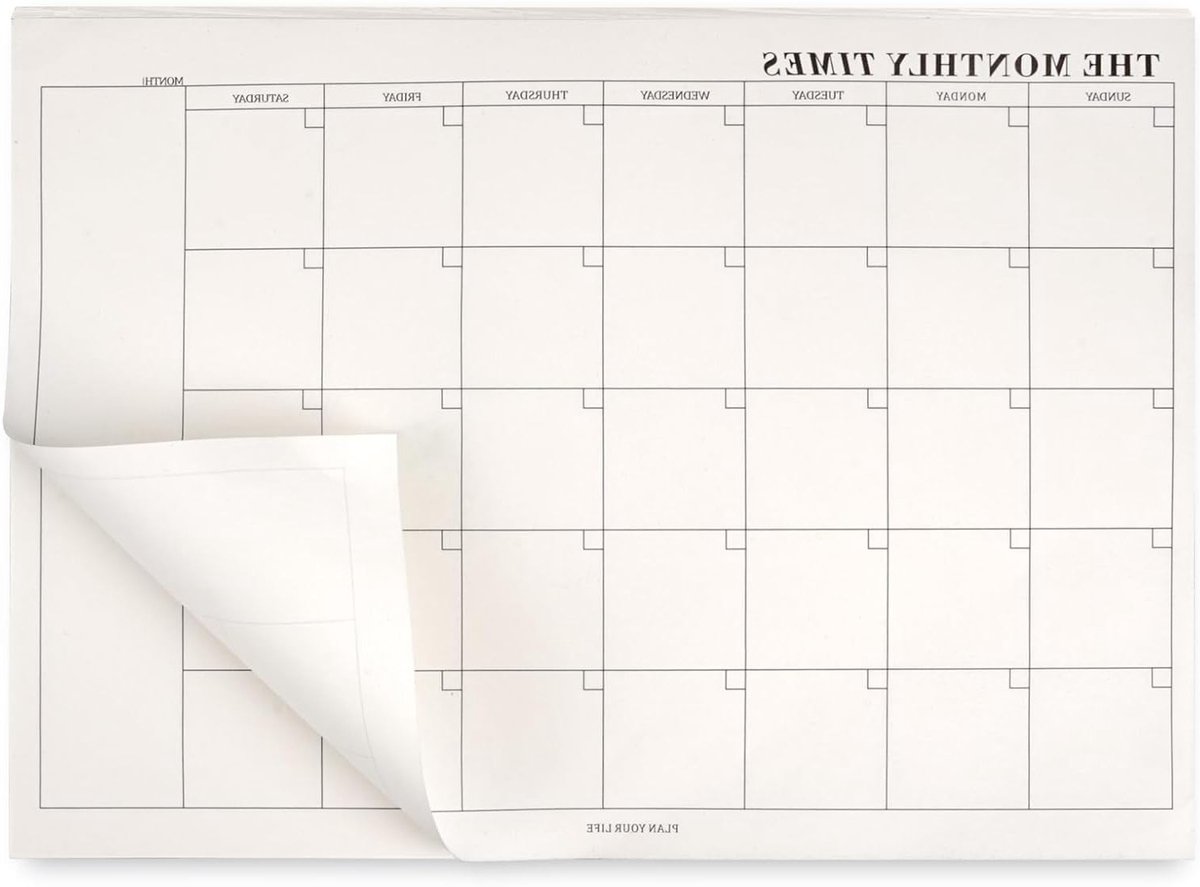 Maandplanner met 60 Bladen, 24.5x17.5cm - Ongeorganiseerde Kalender, Agenda en Takenlijst voor Thuis, School en Kantoor