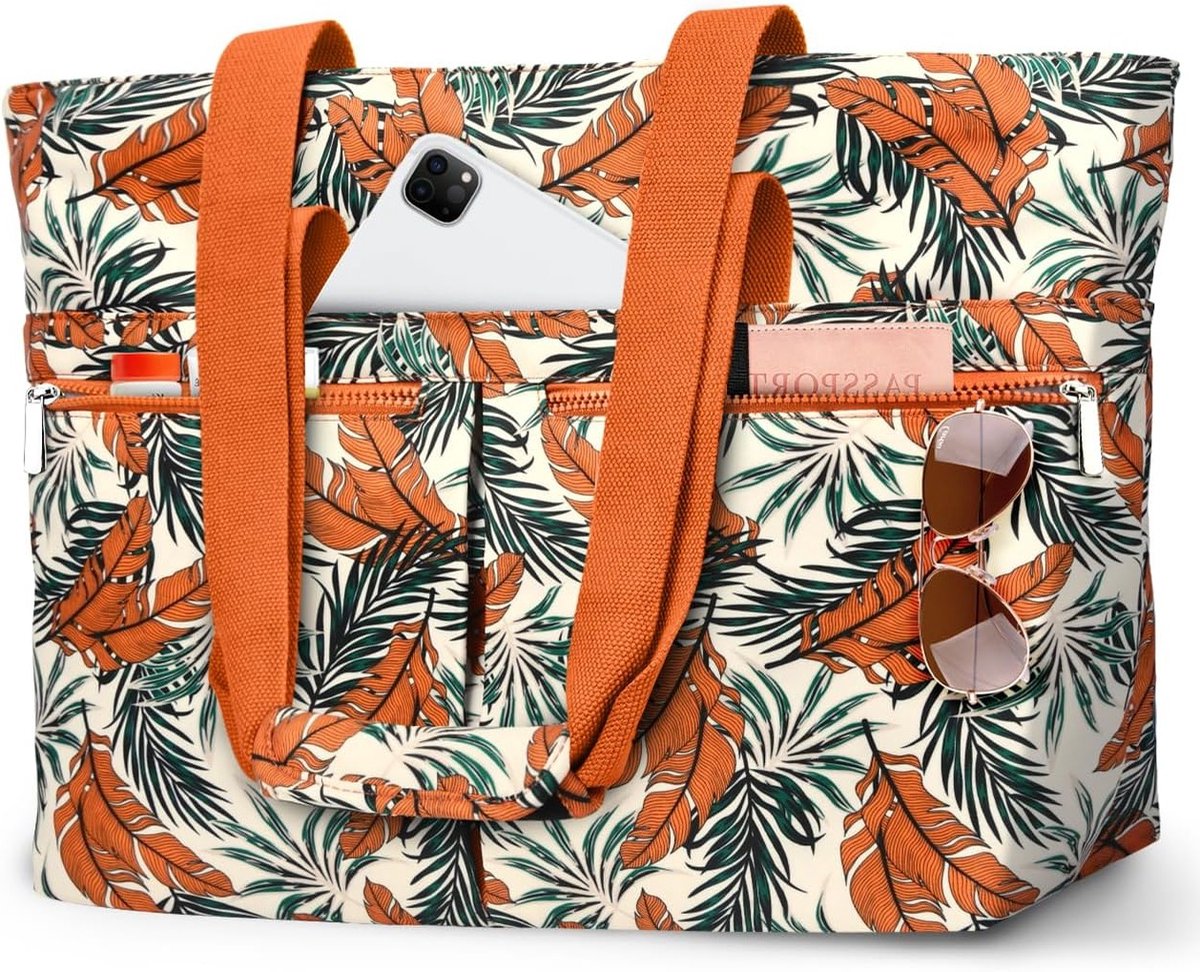 Grote XXL Strandtas voor Vrouwen met Rits en Meerdere Vakken, Vouwbare Reis- en Shoppertas voor het Strand