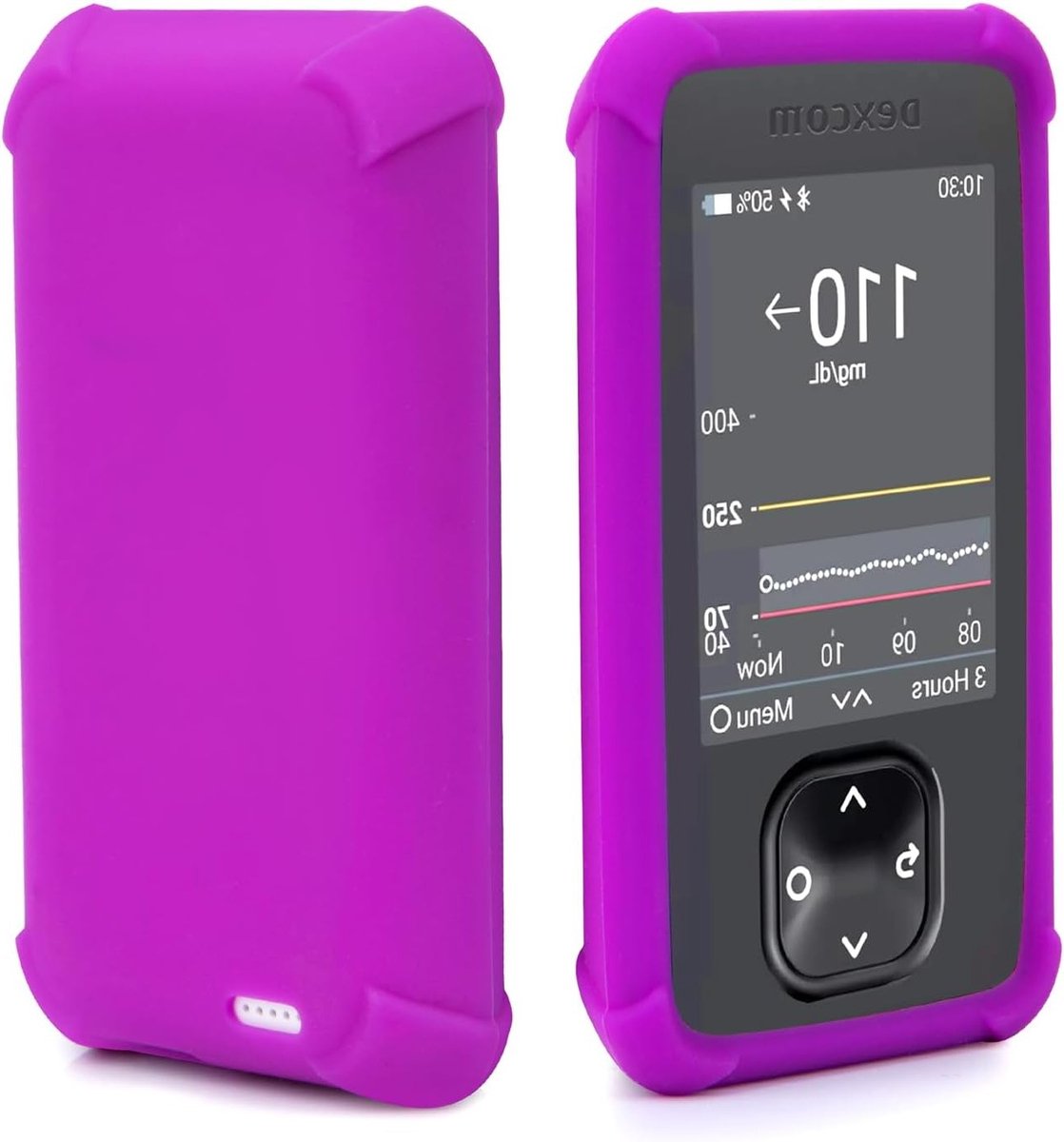 Siliconen hoes voor Dexcom G7 lezer, antislip materiaal, beschermende cover voor glucosemeter, paars, duurzaam en schokbestendig