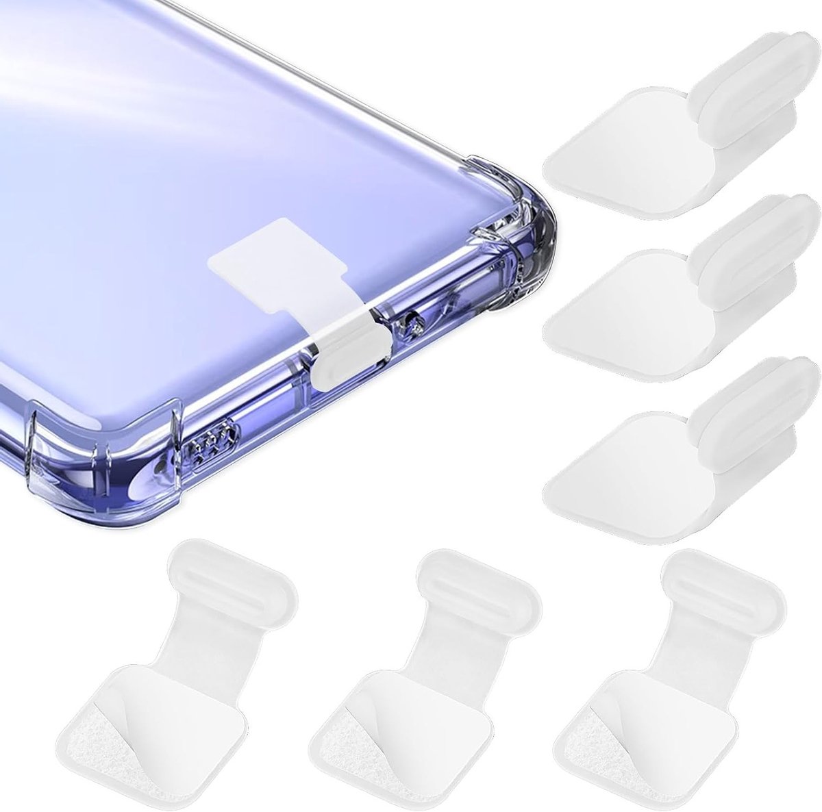 Type C Poort Stofpluggen - USB C Stofdoppen, Siliconen Bescherming voor Oplaadpoorten, Geschikt voor Laptops en Smartphones (6 Stuks, Transparant)