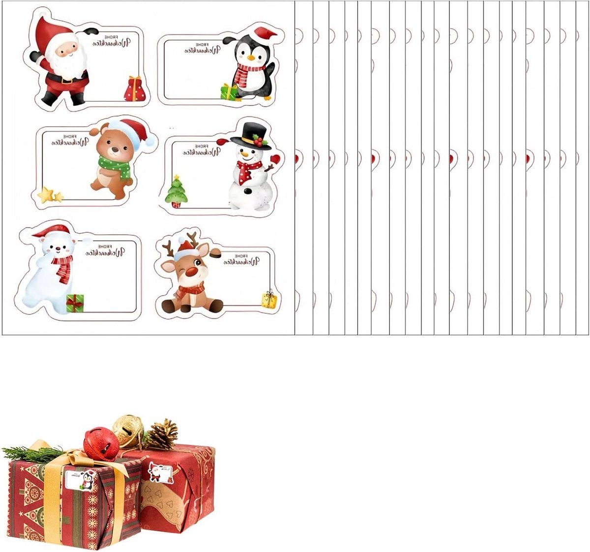 120 Stuks Zelfklevende Rond Kerststickers voor Cadeautassen, Enveloppen en Knutselprojecten - Feestelijke Labels in Klassiek Rood en Groen