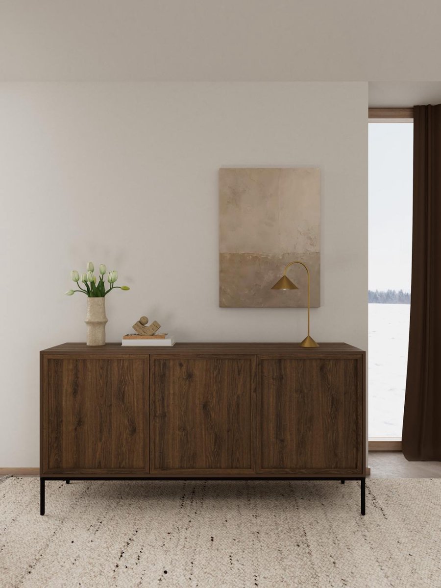 Giga Living Dressoir Darvo Gerookt Eiken Bruin 158cm - Giga Living Donkerbruin
