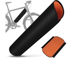 E-bike accu hoes - Accubeschermer - Fietsaccu beschermhoes - Frame beschermer - Universeel - Waterdicht - Voor elektrische fiets - Bescherming tegen kou en regen - Zwart-oranje