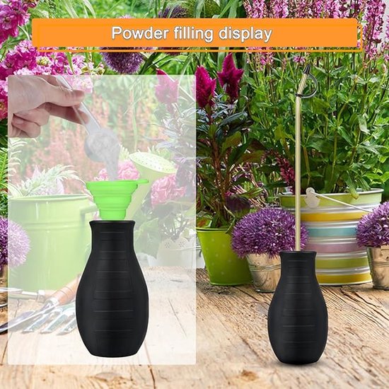 Bestuiver - Professioneel Plantaardige Bestuiver Hulpmiddel - Bestuiving Pen - Inclusief Een Trechter En Een Schepje - Diatomeeënaarde Poederverstuiver - Fruitbloeiende Bestuivingstool - Poederverstuiver - Draagbaar - Zwart van Merkloos	 — afbeelding 4