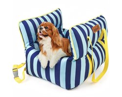 Pawaboo Small Dog Car Seat -Extra Soft- Dog Bed Car Seat for Small Dogs Puppy, Thickened Dogs Bed Cars Seats with Fixed Buckle and Safety Leash, Pet T