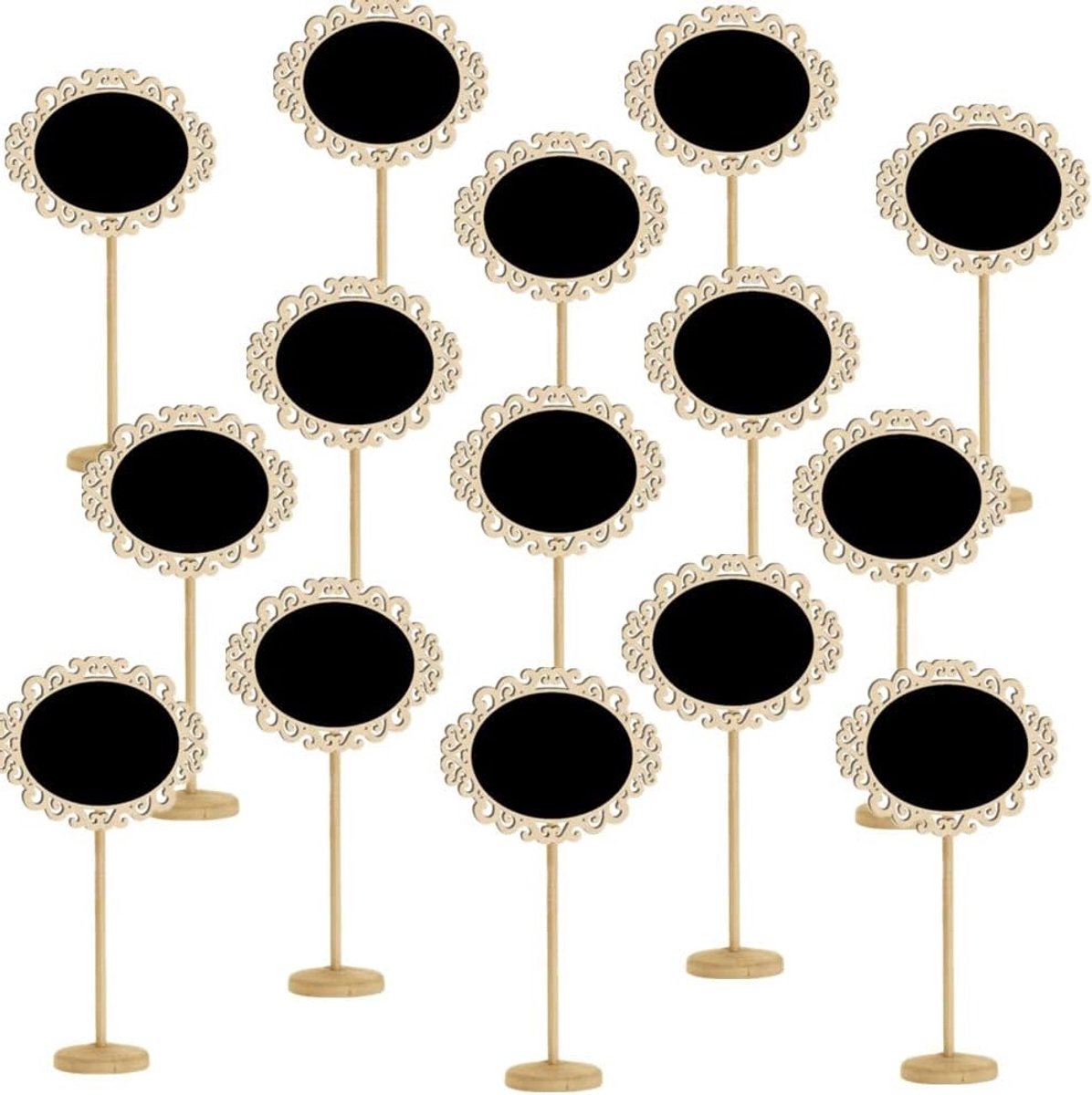 Set van 15 Mini Schoolbord Kaarten met Stand voor Herinneringen, Labelen, Bruiloften en Feestjes, Tafelnummering en Eten Labels