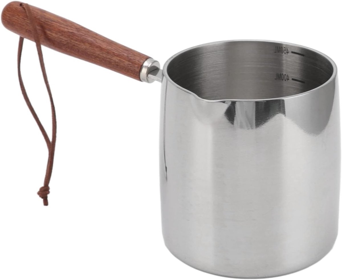 Boterverwarmpot van RVS voor het smelten van chocolade, koffie en melk - 450ML kleine stee