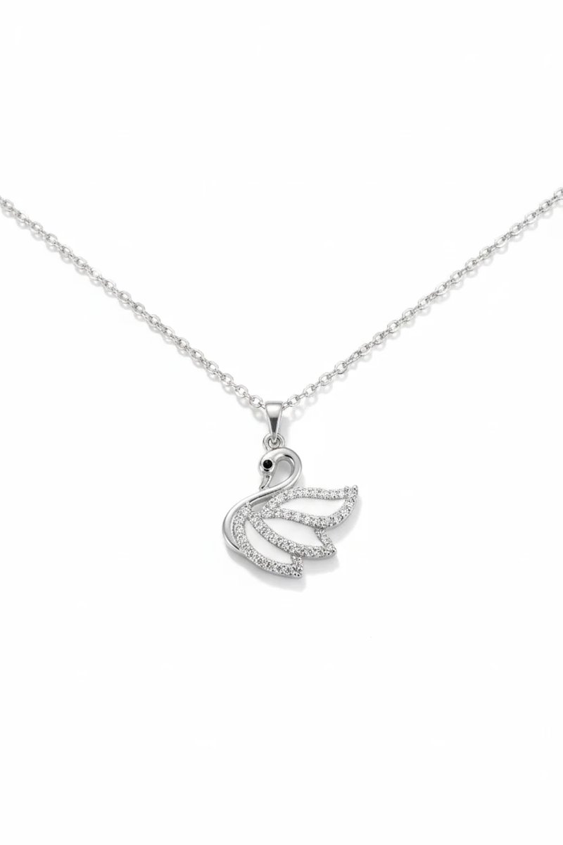 Dorvina 316L Staal Zilverkleurig Ketting Zirkonia Zwaan Model Dames Ketting Verkleurt Niet | Stijlvol en Duurzaam Sieraad