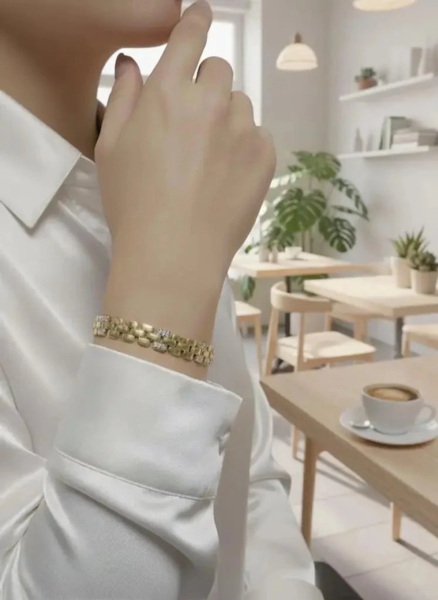 Dorvina YSX VIP Roestvrij Staal Op 14K Verguld Zirkonia Kemik Ketting Dames Armband