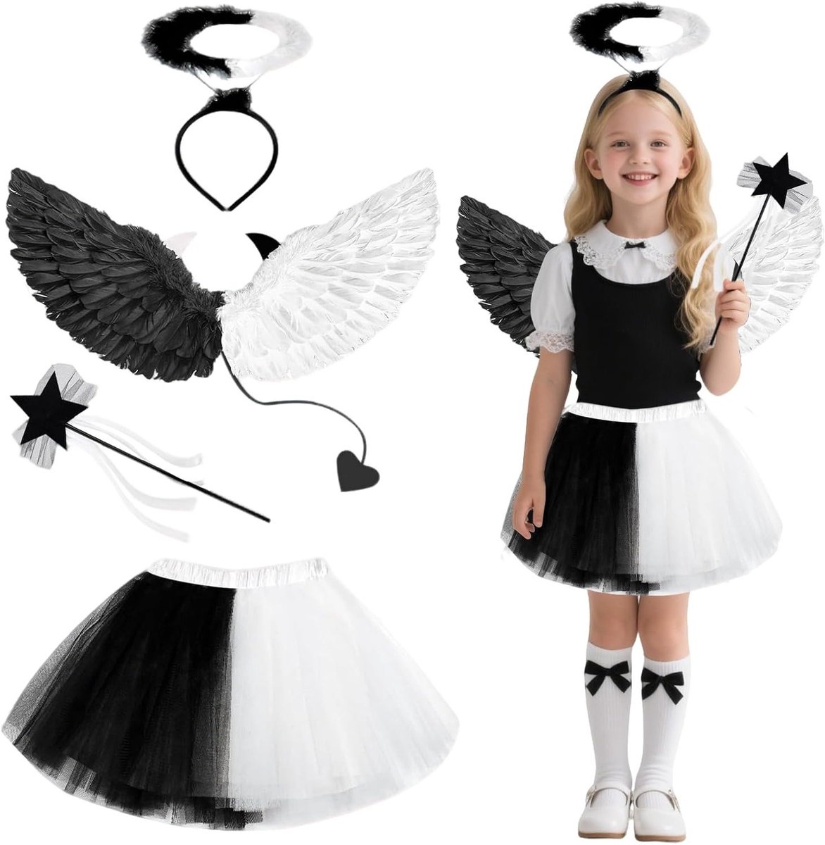 Engelenkostuum voor Kinderen met Vleugels - Perfect voor Feestjes en Verkleedpartijen