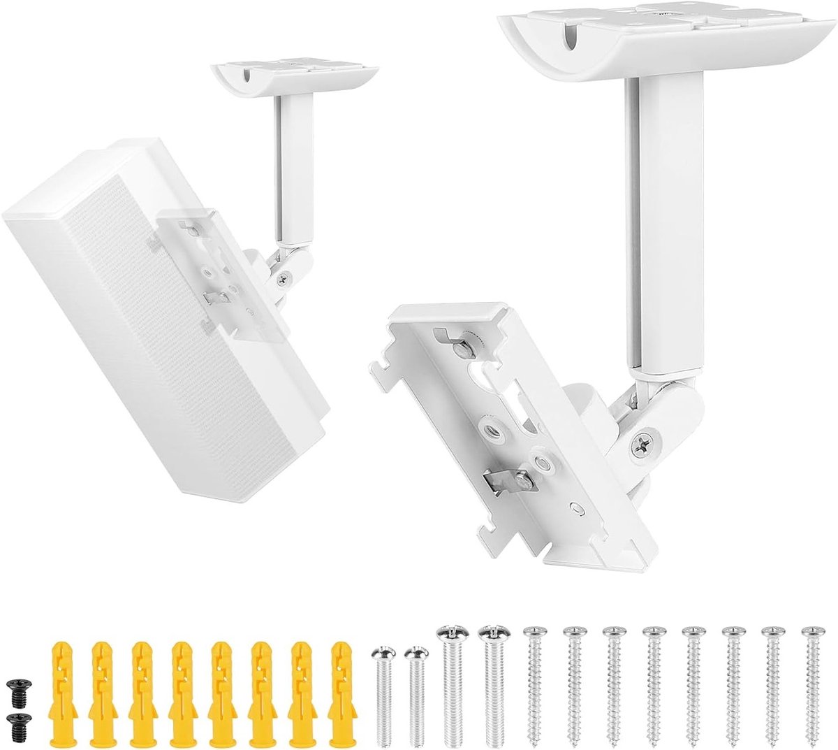 Verstelbare Speaker Steunen voor Wand en Plafond - Ideaal voor Bose UB-20, UB-20 Serie II en Lifestyle Series - Wit, Met Verstelbare Arm en Hoek