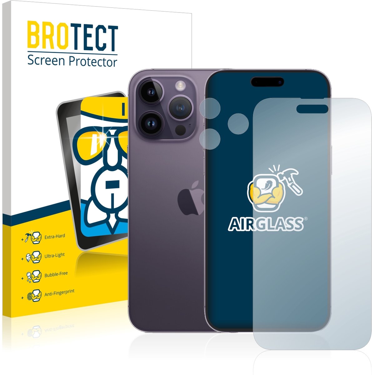 Screenprotector voor Apple iPhone 14 Pro Max (Voor+Camera) Beschermglas transparant