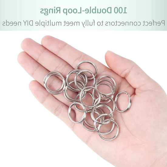 100 Stuks 20mm Kleine Splitringen met Dubbele Lussen voor Sieraden, Kettingen, Armbanden en DIY Projecten — afbeelding 2