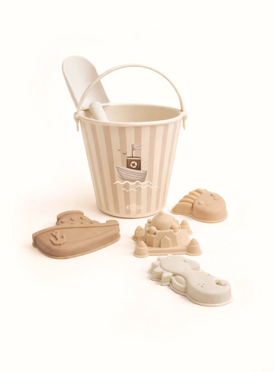 Mrs Ertha- Strandspeelgoed - siliconen speelset - Stripped Boat - beach bucket set