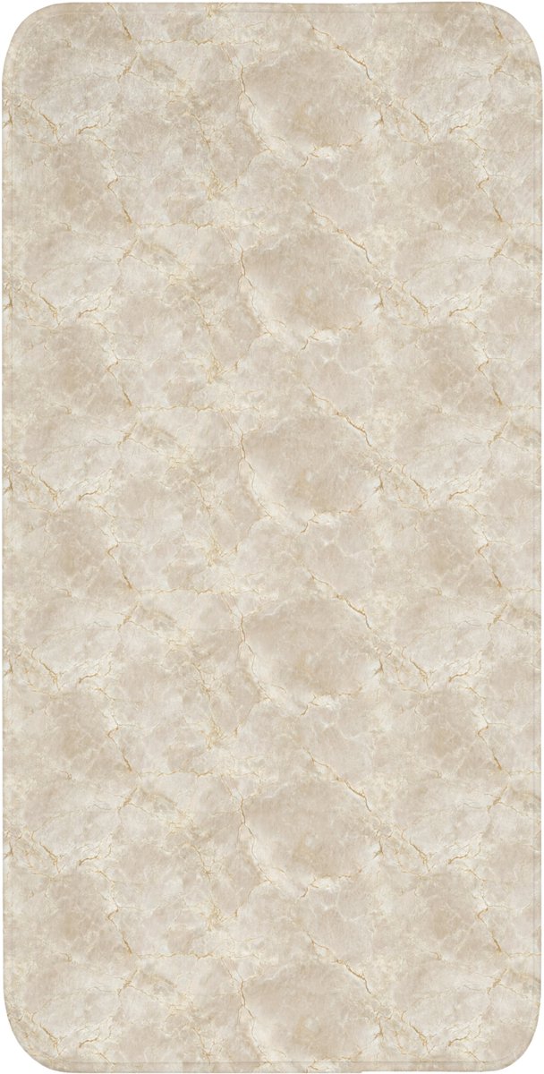 WC mat 60x120 cm - Antislip - Lichtbeige - Marmer - Aders - Toiletmat - Vloermat - Douchem