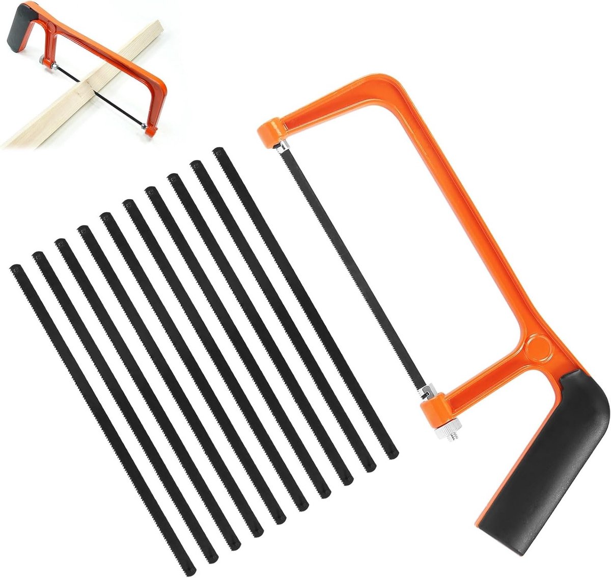 Compacte Handzaag met 10 Bladen voor het Snijden van Karton, Hout en DIY Projecten - Mini Hacksaw voor Precisiewerk